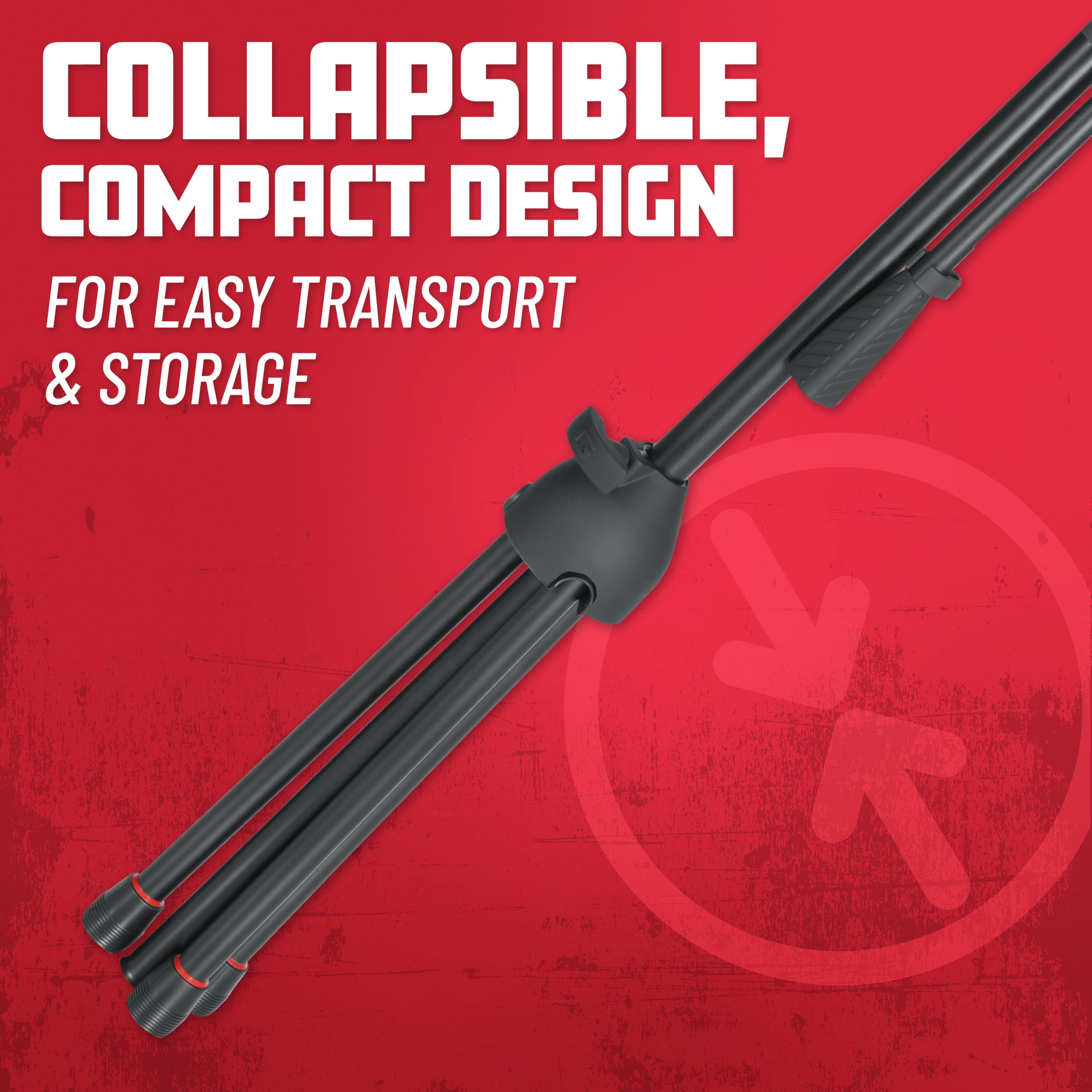 Gator Frameworks Standard Tripod Microphone Stand with Boom Arm,3/8 '' and 5/8 '' Adapters (GFW-MIC-2010),Blue